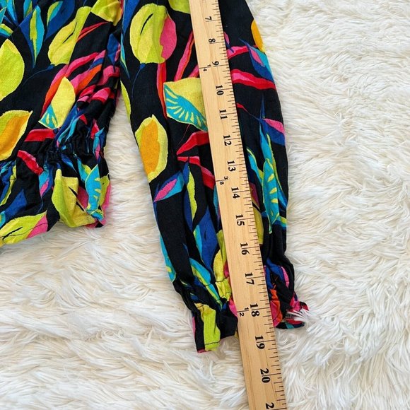 Tabitha Brown Target Womens Crop Top Small Lemon‎ Linen Blend Off Shoulder 14975 - Picture 6 of 8